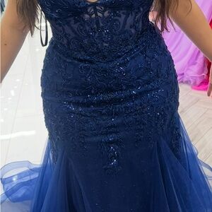 Elegant Navy Blue Gown